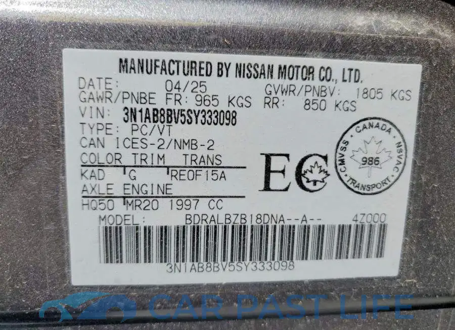 3N1AB8BV5SY333098# 13