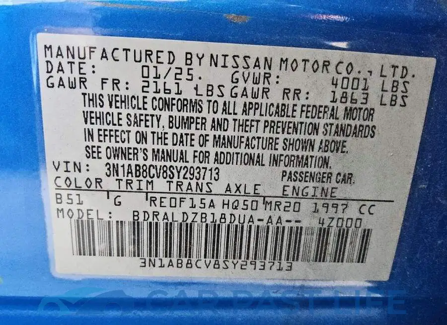 3N1AB8CV8SY293713# 12