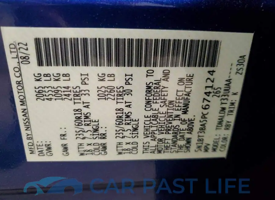 5N1BT3BA5PC674124# 13