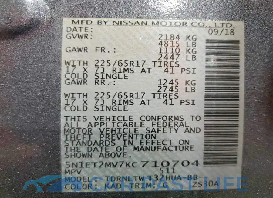5N1ET2MV7KC710704# 13