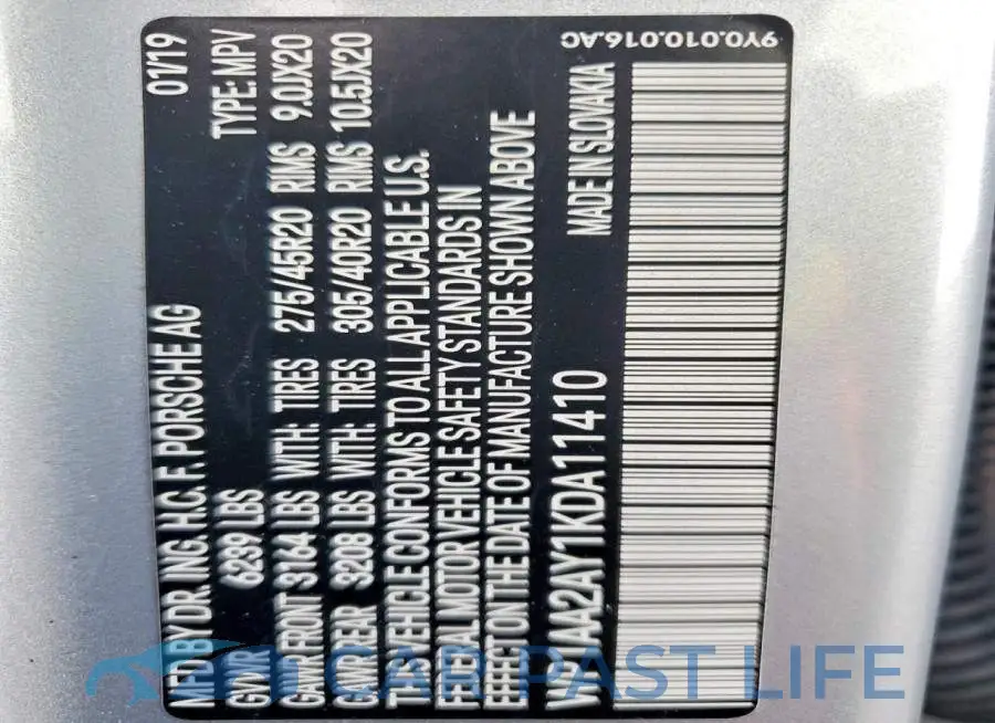 WP1AA2AY1KDA11410# 14