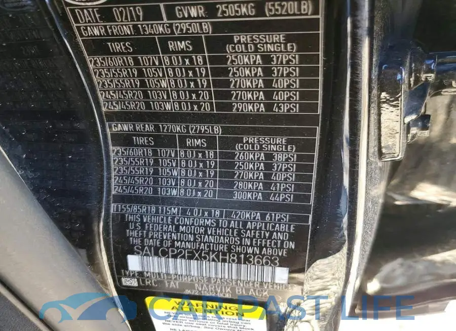 SALCP2FX5KH813663# 13