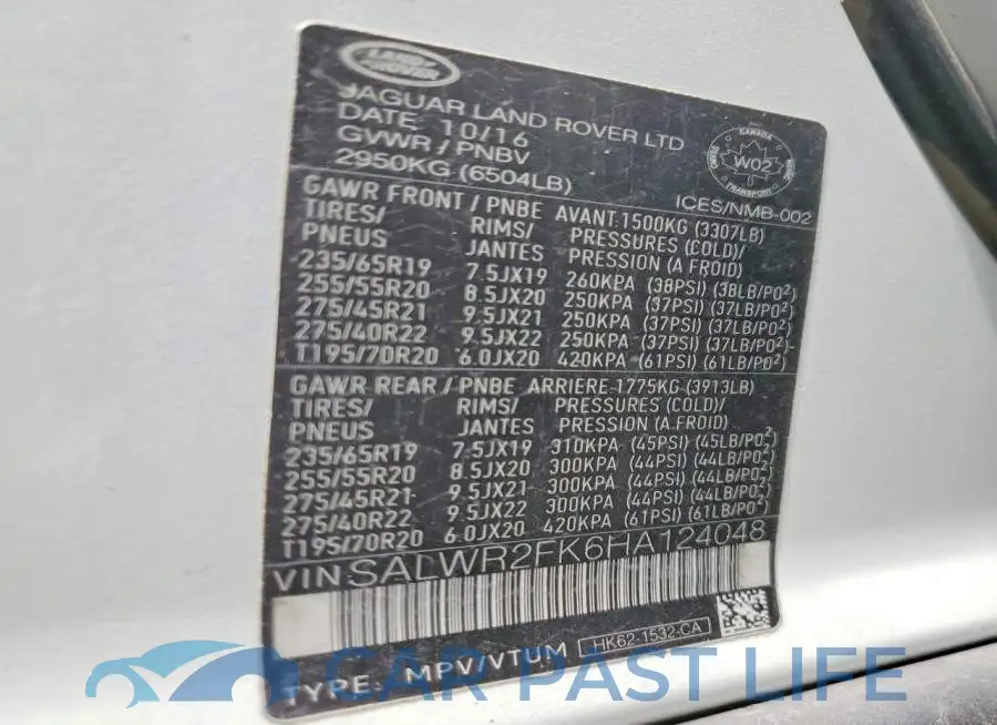 SALWR2FK6HA124048# 13