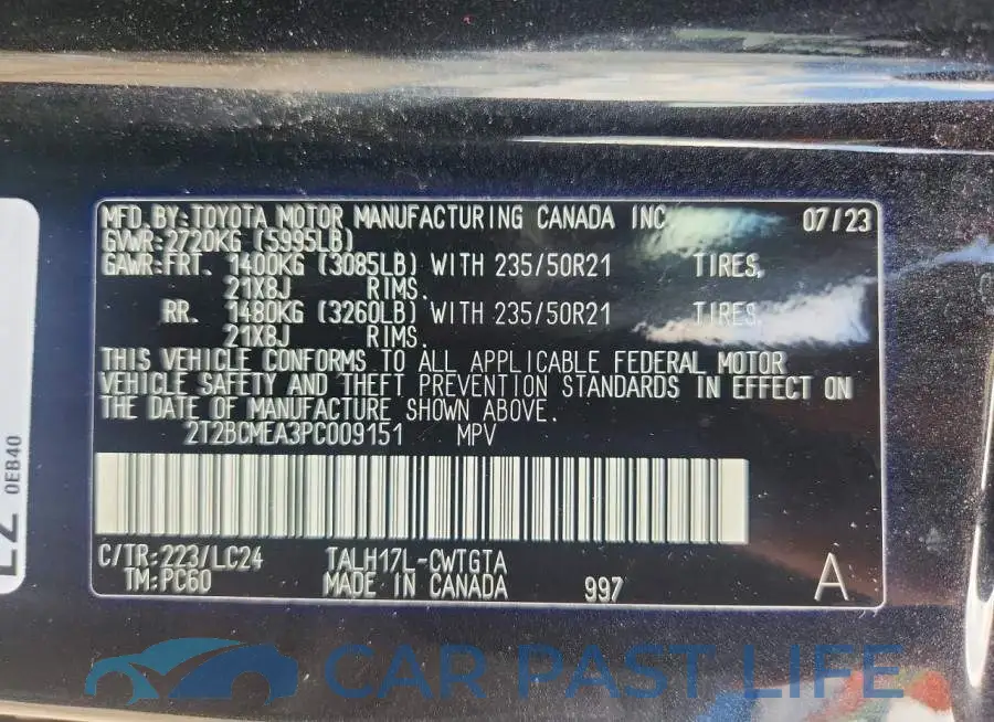 2T2BCMEA3PC009151# 13