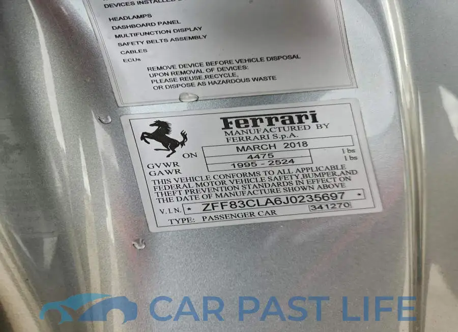 ZFF83CLA6J0235697# 12