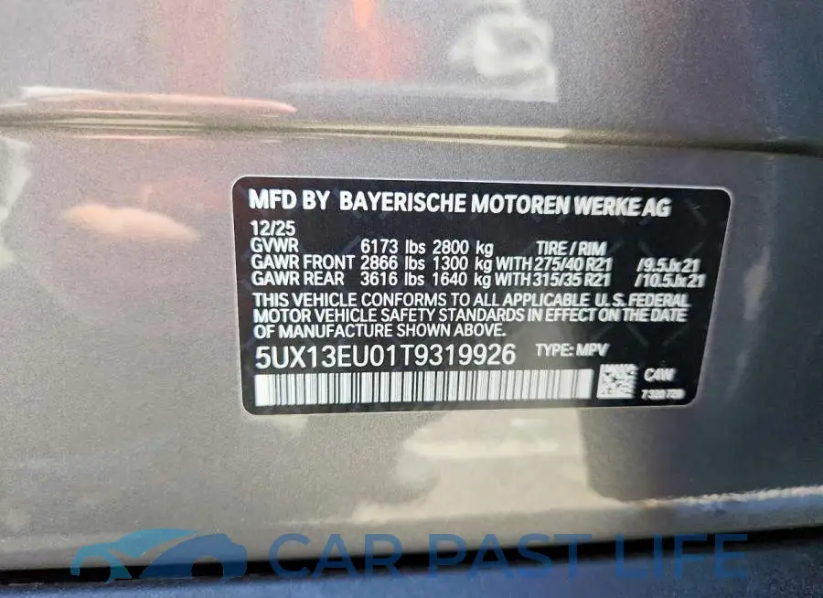 5UX13EU01T9319926# 13