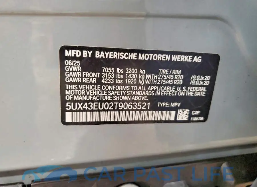 5UX43EU02T9063521# 13