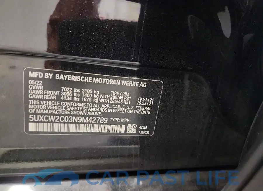 5UXCW2C03N9M42789# 14