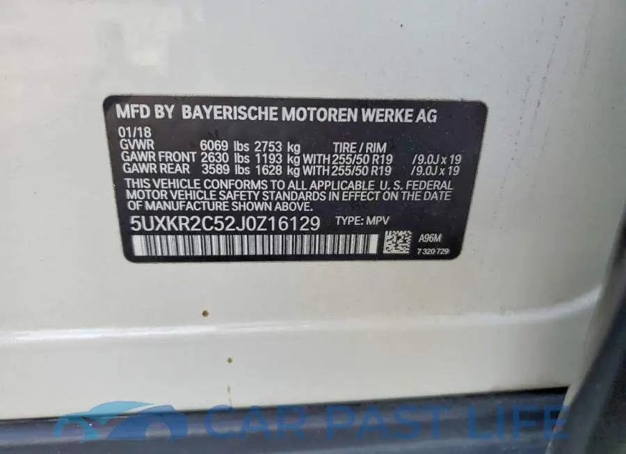 5UXKR2C52J0Z16129# 14