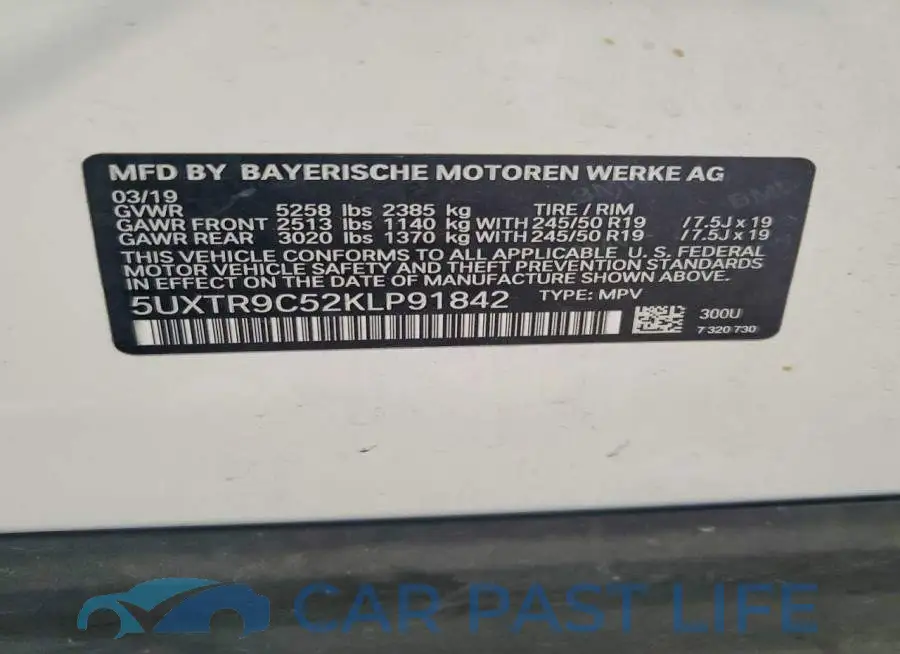5UXTR9C52KLP91842# 14