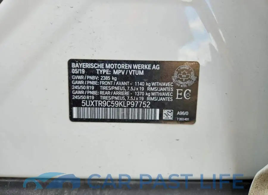 5UXTR9C59KLP97752# 13