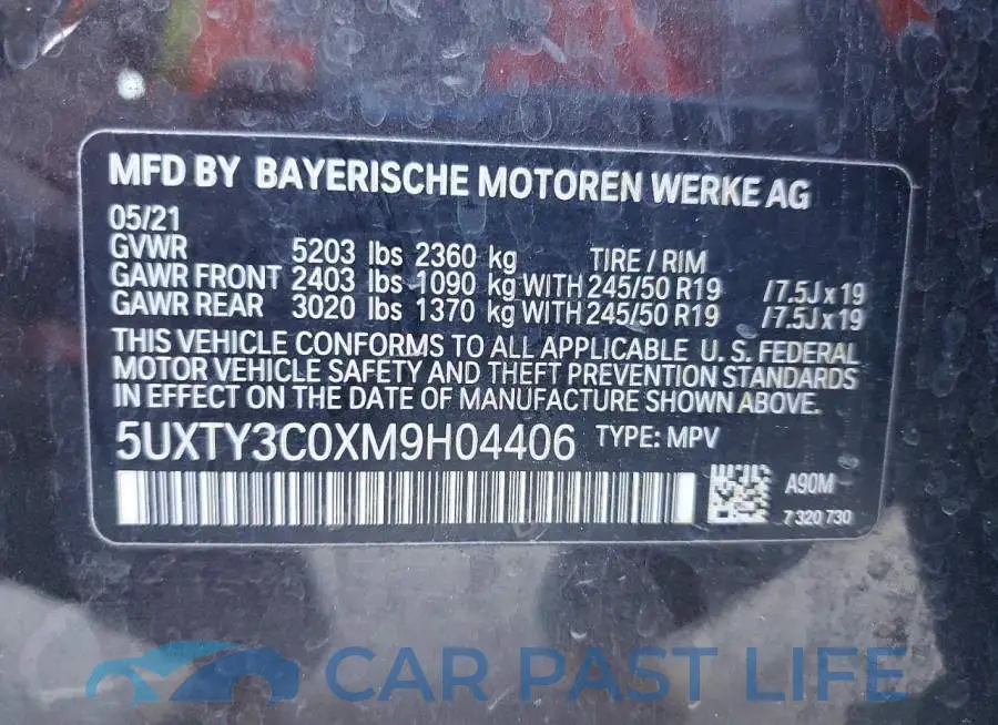 5UXTY3C0XM9H04406# 13