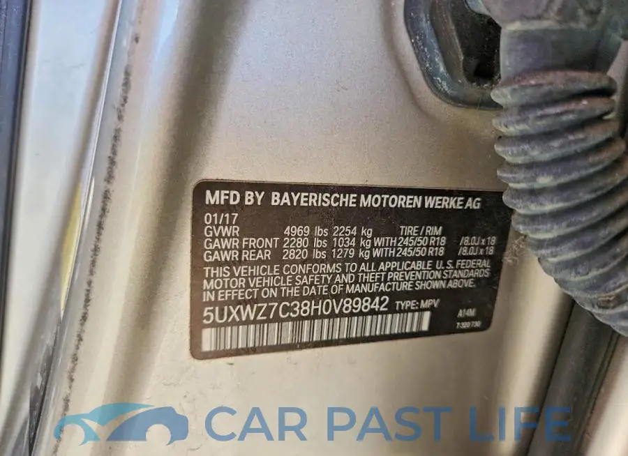 5UXWZ7C38H0V89842# 13
