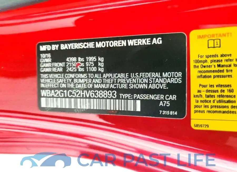 WBA2G1C52HV638893# 12