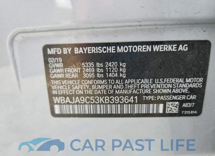 WBAJA9C53KB393641# 12