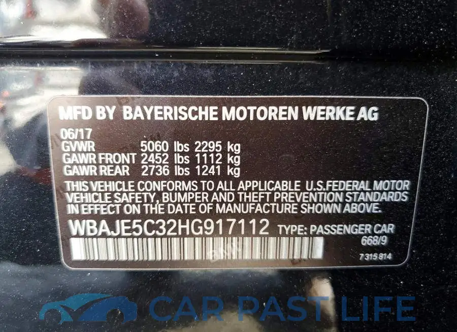 WBAJE5C32HG917112# 12