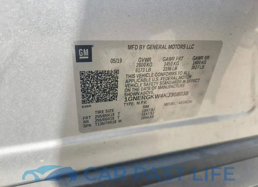 1GNERGKW4KJ308038# 13
