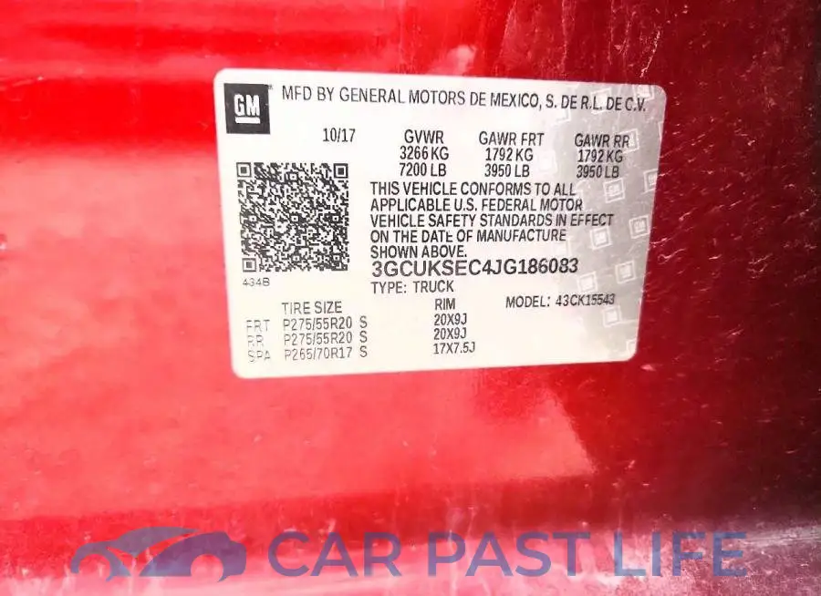 3GCUKSEC4JG186083# 12