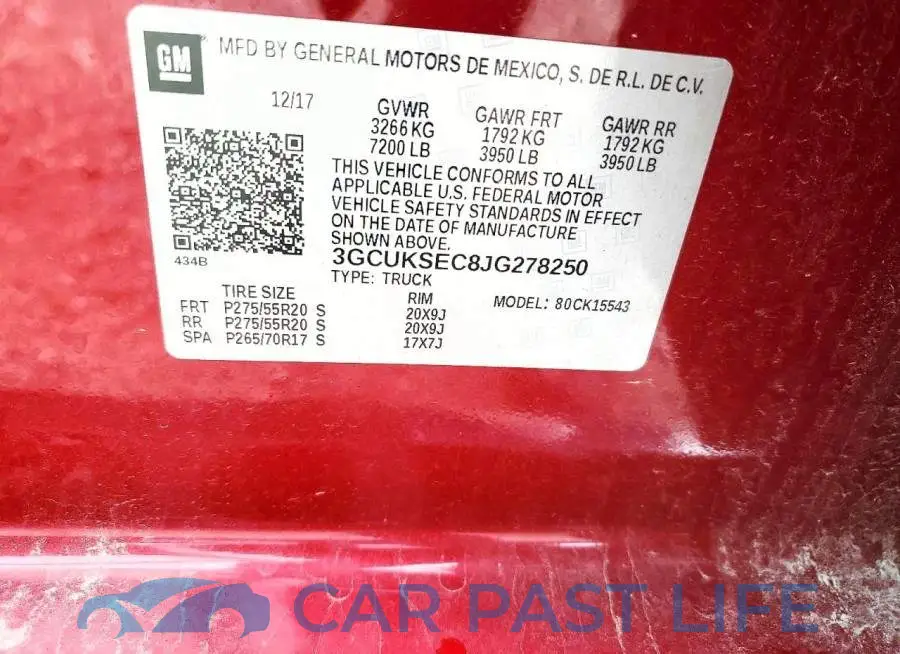 3GCUKSEC8JG278250# 12