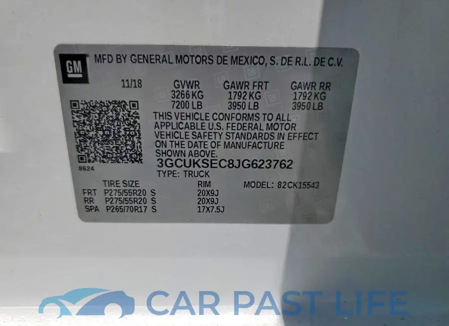 3GCUKSEC8JG623762# 12