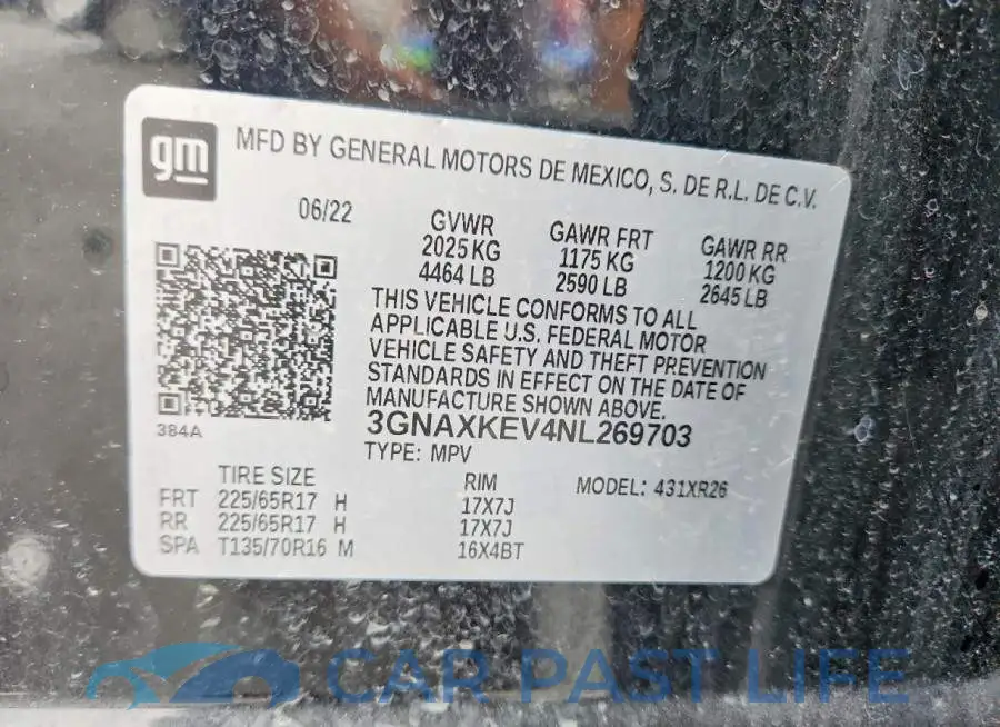 3GNAXKEV4NL269703# 13