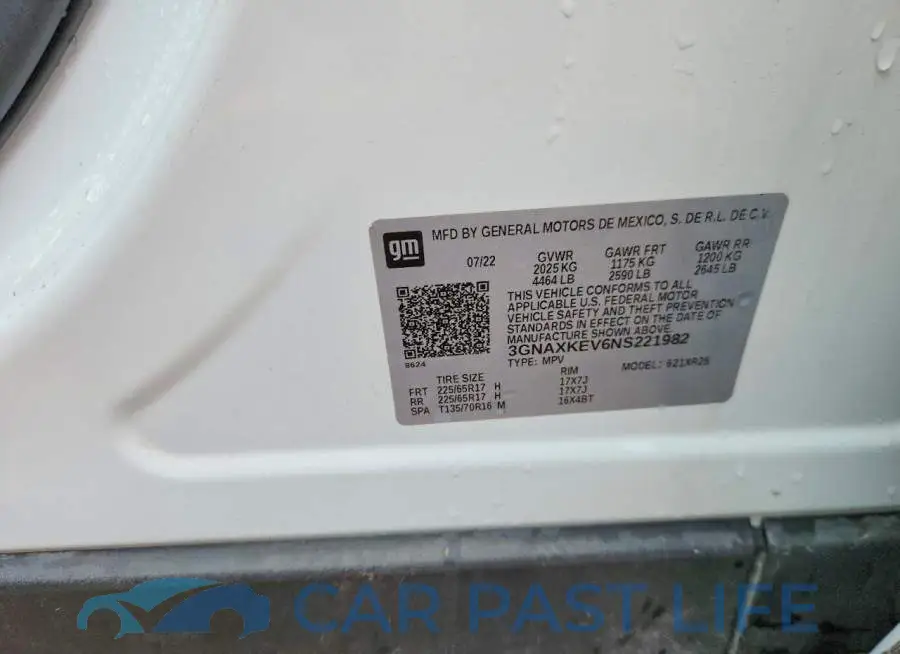 3GNAXKEV6NS221982# 12