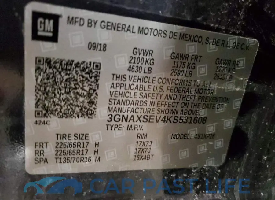 3GNAXSEV4KS531608# 14