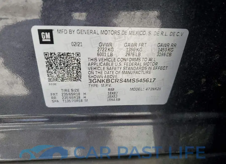 3GNKBCRS4MS545617# 13