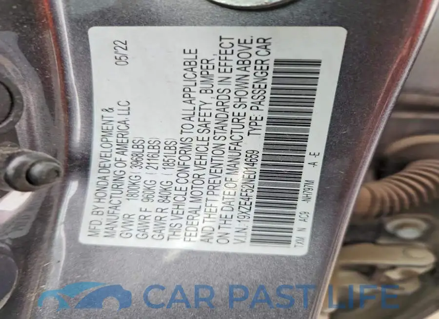 19XZE4F52NE014659# 13