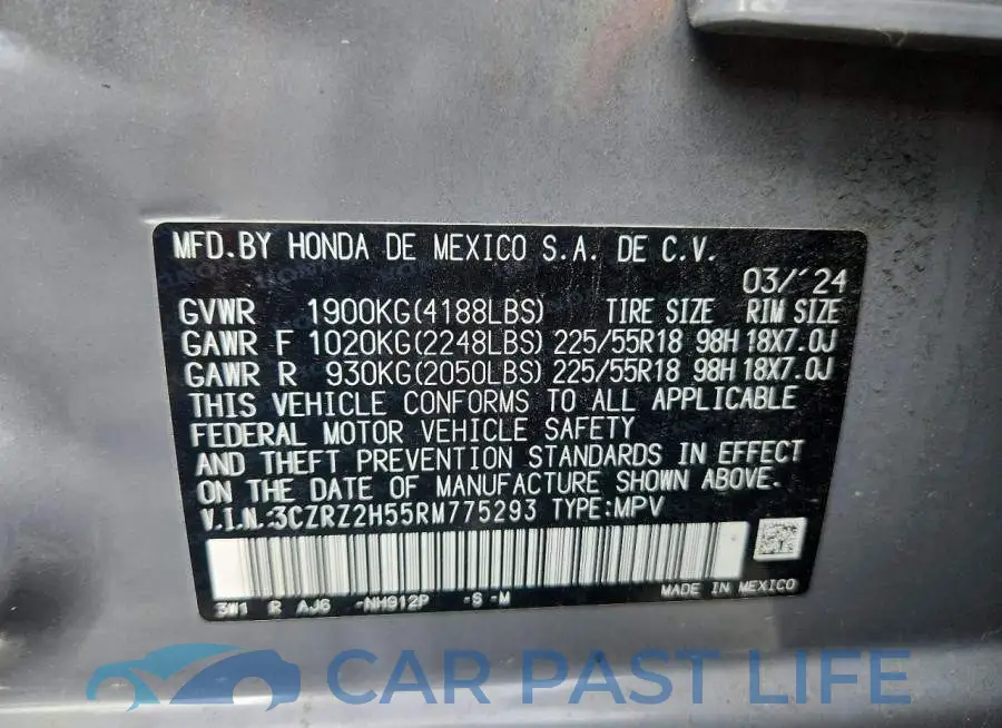 3CZRZ2H55RM775293# 12