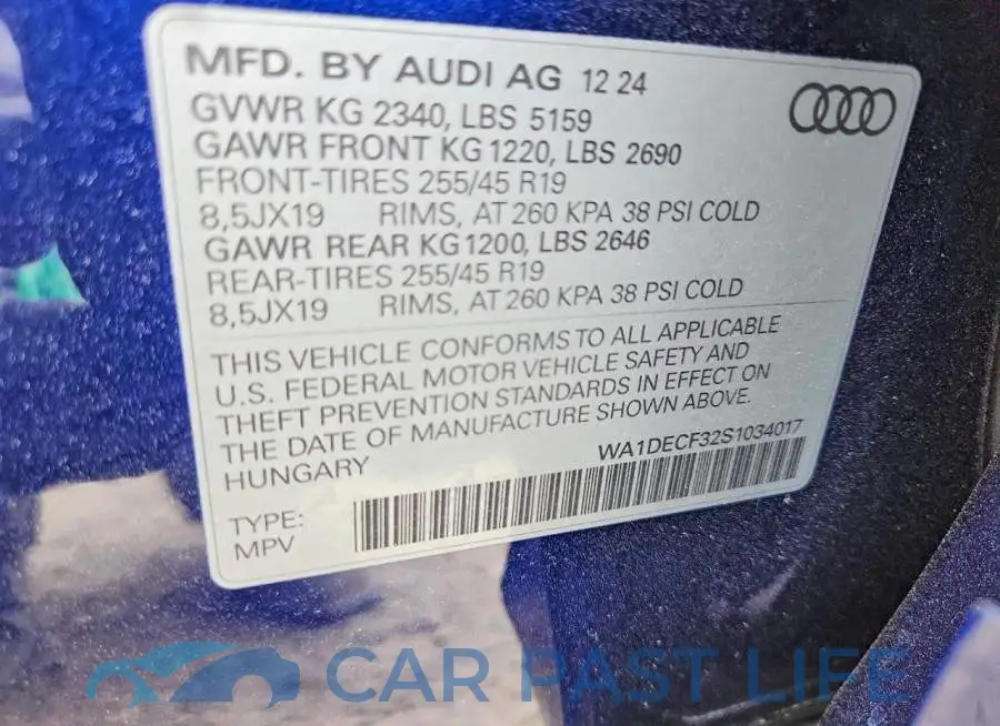 WA1DECF32S1034017# 14