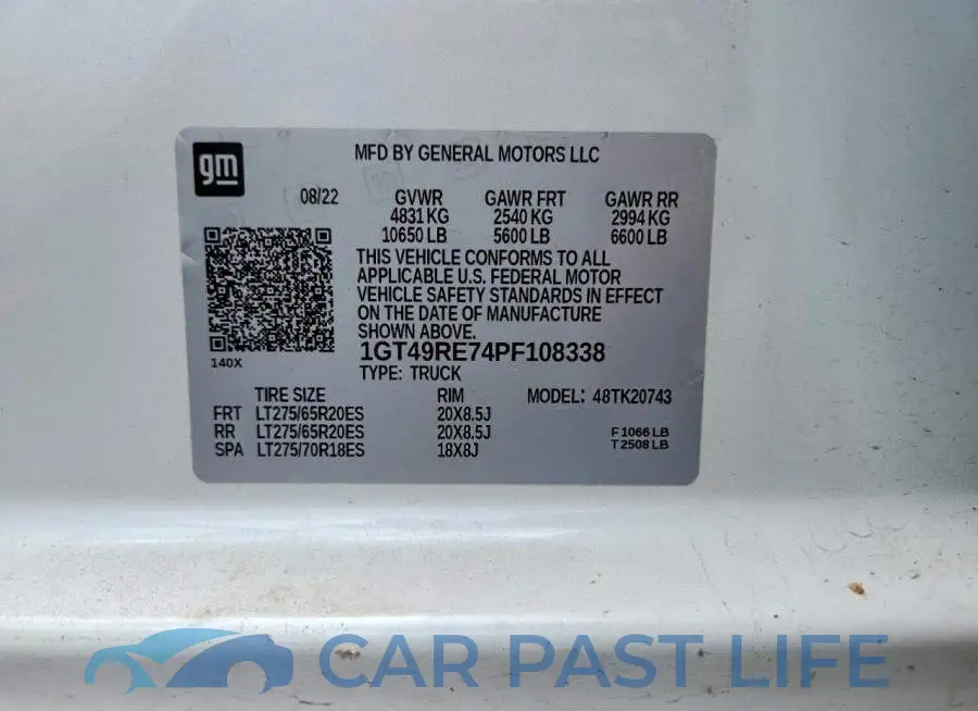 1GT49RE74PF108338# 13