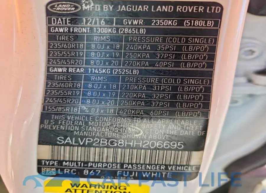 SALVP2BG8HH206695# 13