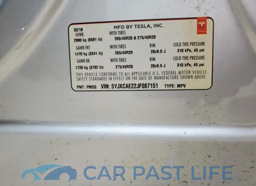 5YJXCAE22JF087151# 14