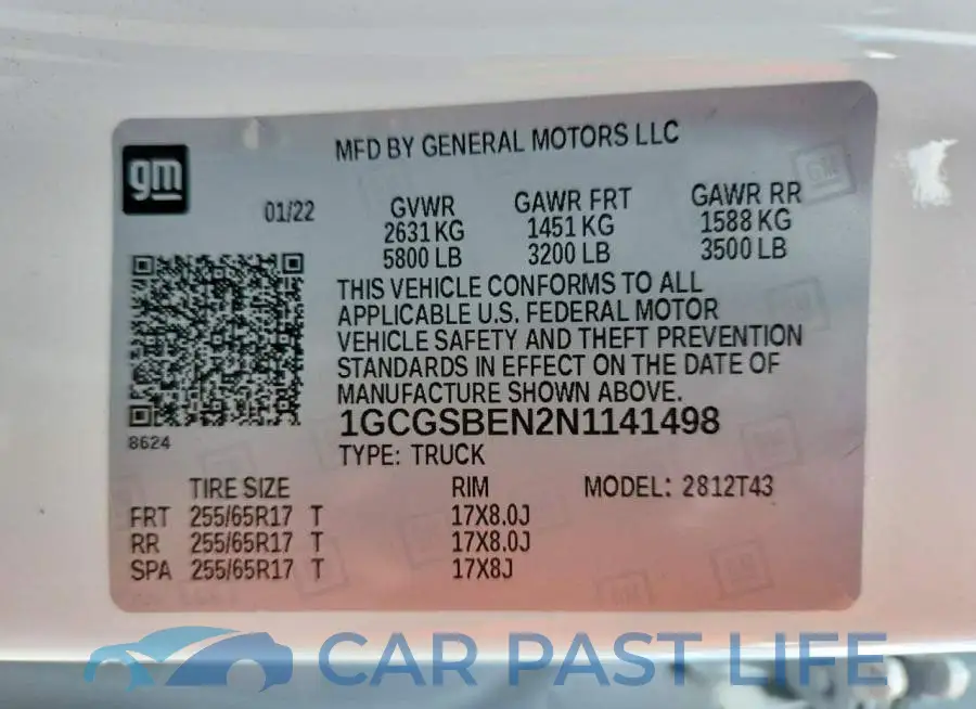 1GCGSBEN2N1141498# 12