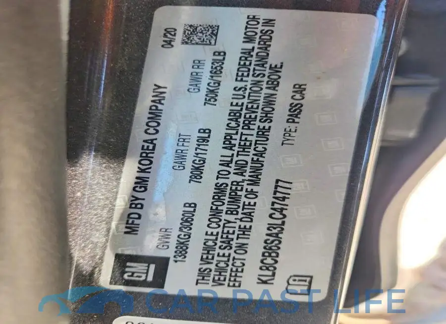 KL8CB6SA3LC474777# 12
