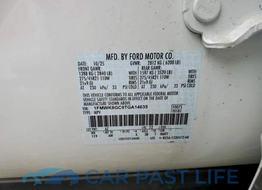 1FMWK8GC9TGA14635# 14