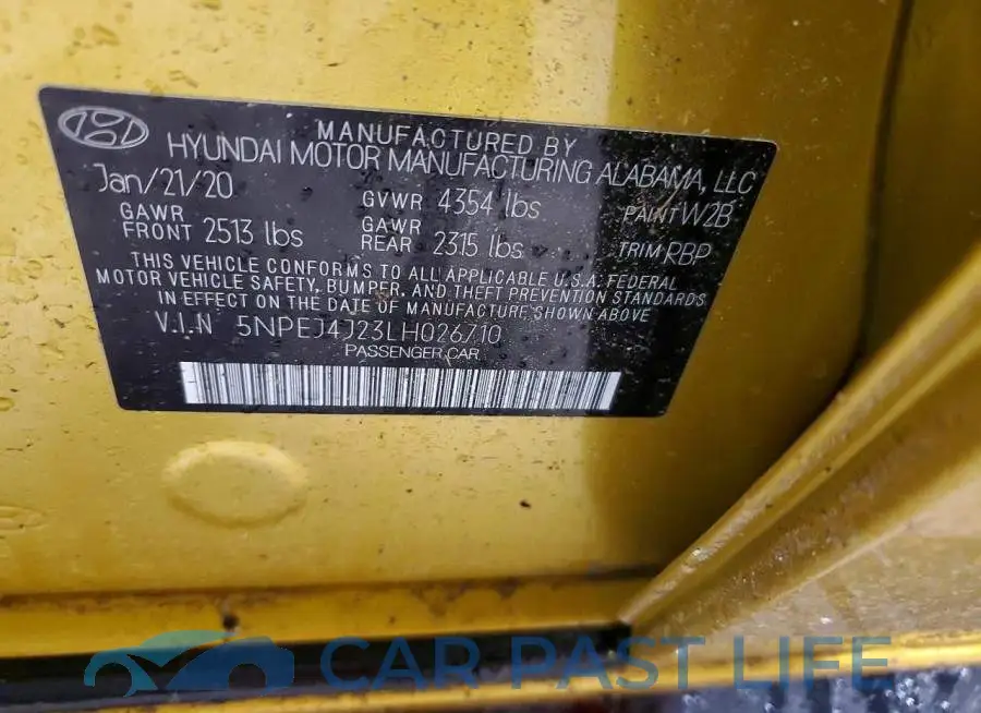 5NPEJ4J23LH026710# 12