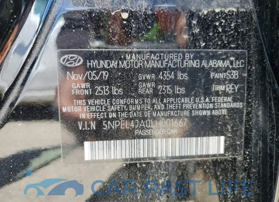 5NPEL4JA0LH001667# 12