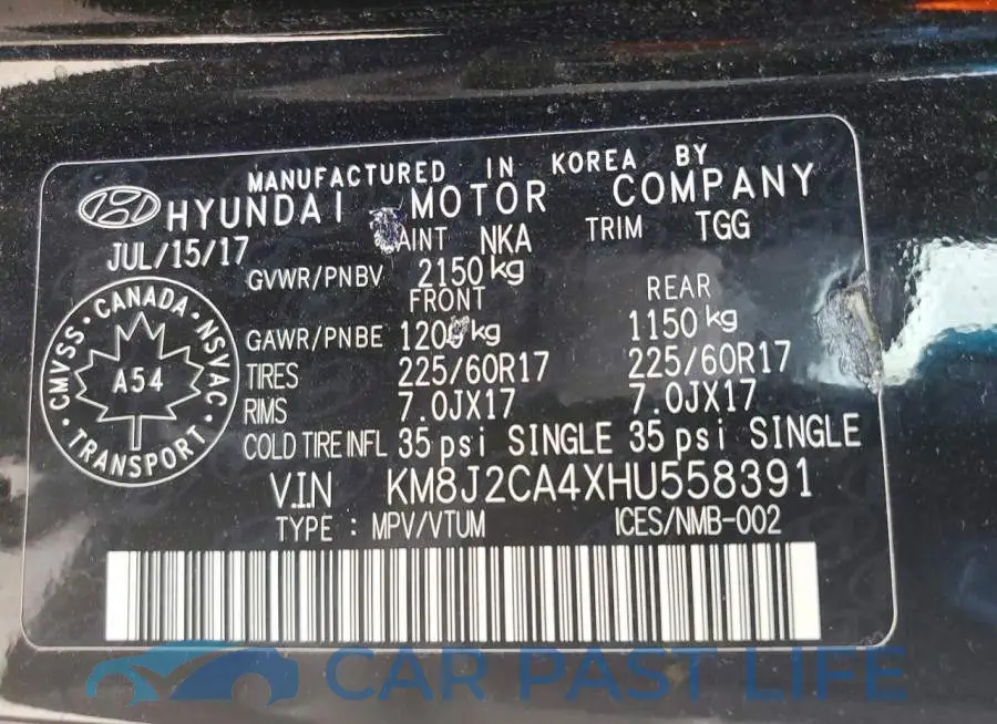 KM8J2CA4XHU558391# 13
