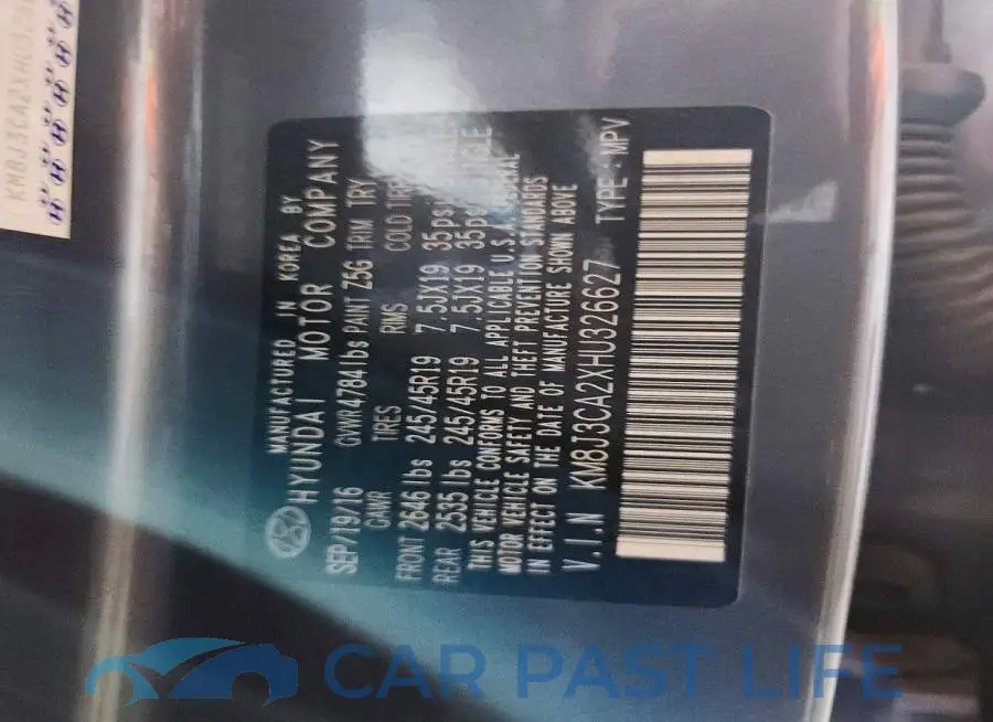 KM8J3CA2XHU326627# 13