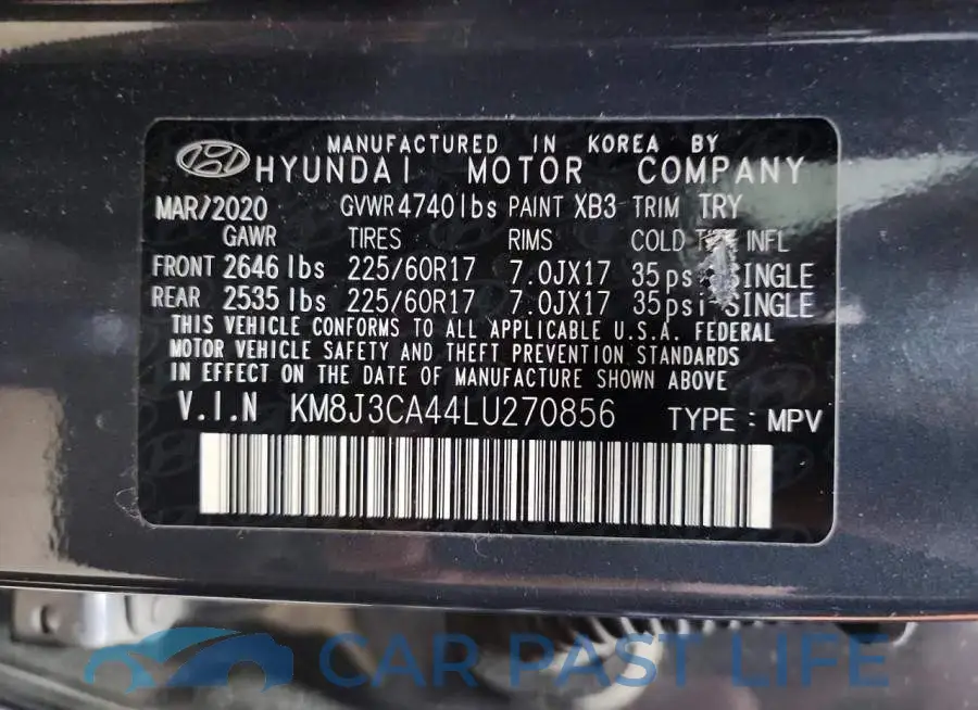 KM8J3CA44LU270856# 14