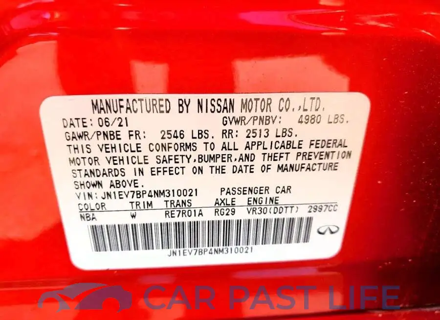 JN1EV7BP4NM310021# 12