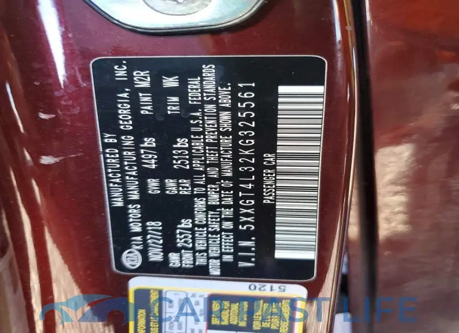 5XXGT4L32KG325561# 12