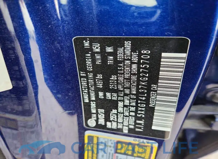 5XXGT4L37KG275708# 13