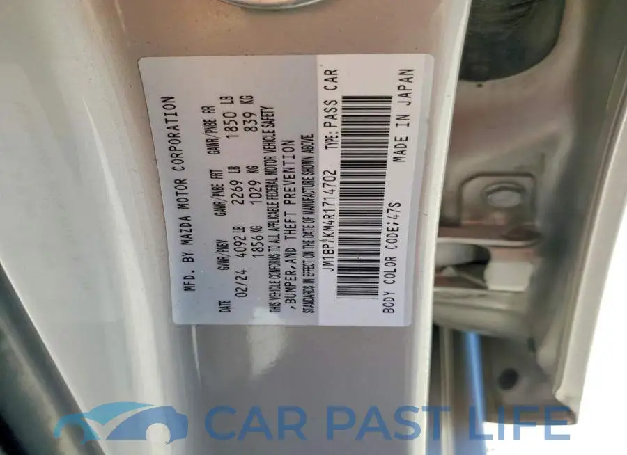 JM1BPAKM4R1714702# 12