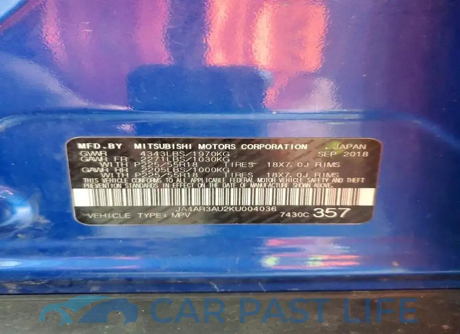 JA4AR3AU2KU004036# 12