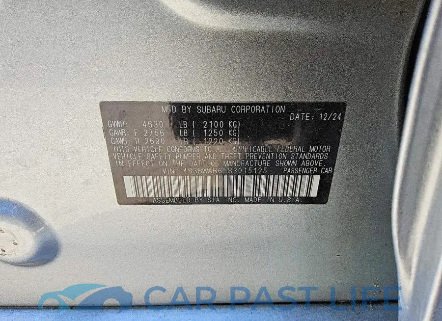 4S3BWAB65S3015125# 12