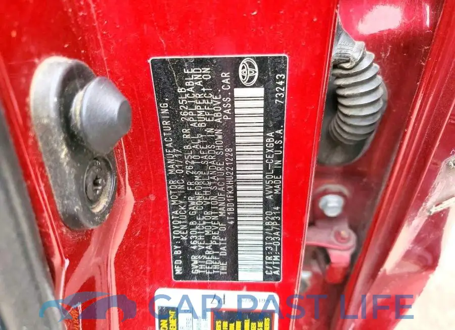 4T1BD1FKXHU221228# 12