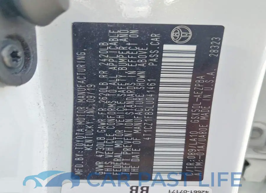 4T1CZ1FB5LU041461# 12